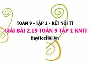 Bài 2.19 Toán 9 tập 1 SGK Kết nối tri thức